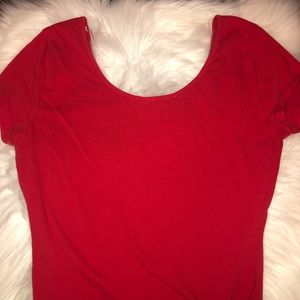 Red short sleeve bodysuit